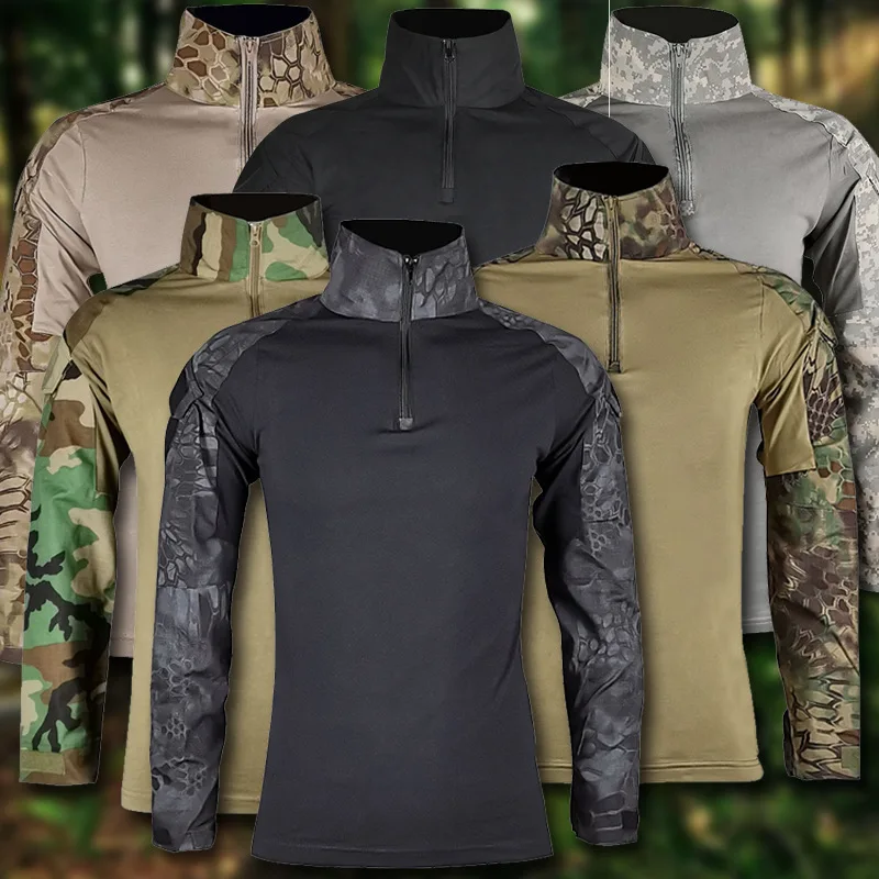 Tactical Military Shirt Cargo - S-4XL 사이즈, 야외용 G2 위장 무늬