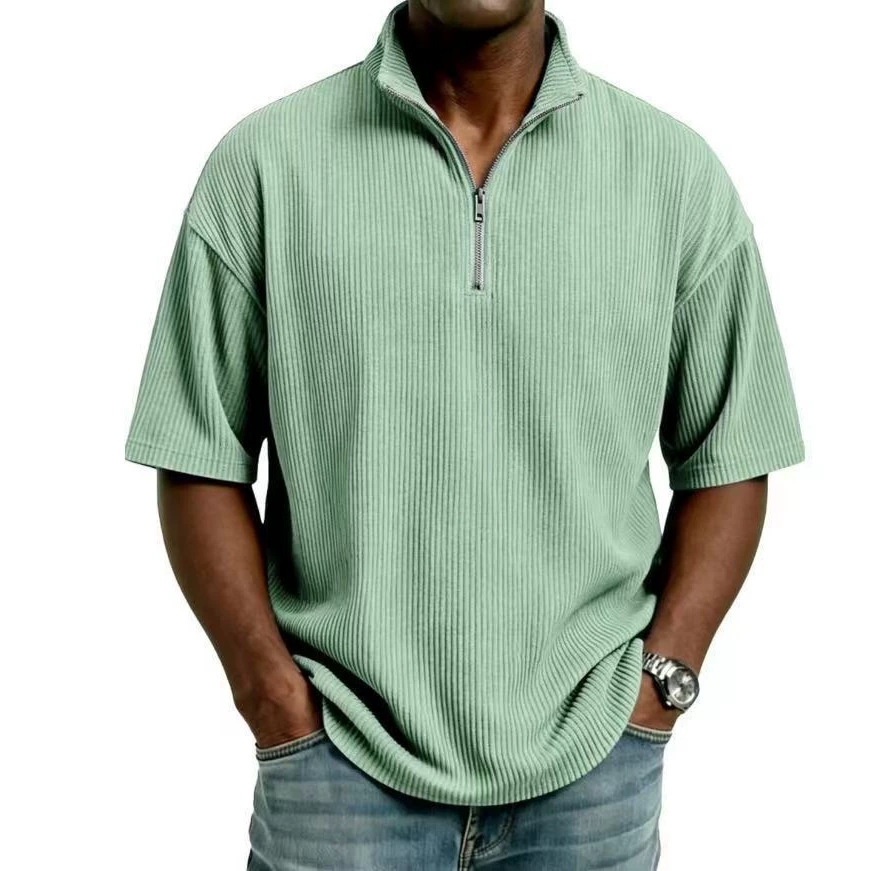 여름 코듀로이 스탠드 칼라 셔츠 남성용 단색 루즈핏 캐 - Corduroy Button Up Shirt Men 리뷰 및 가격